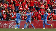 Alegr&iacute;a del Getafe tras el 1-0 al Mallorca