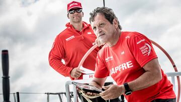  Pablo Arrarte y Joan Vila entrenando a bordo del MAPFRE. 