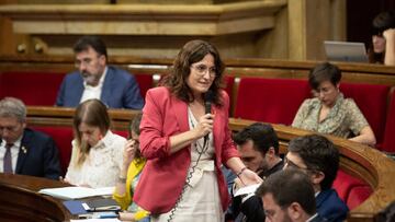 La Consejera de Presidencia de la Generalitat Laura Vilagra, durante una sesi¨®n en el Parlament de Catalunya.
