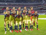 America team group during the game America vs Tigres UANL, corresponding to 15th round of the Torneo Apertura Grita Mexico A21 of the Liga BBVA MX, at Azteca Stadium, on October 23, 2021.
<br><br>
Equipo de America durante el partido America vs Tigres UANL, Correspondiente a la Jornada 15 del Torneo Apertura Grita Mexico A21 de la Liga BBVA MX, en el Estadio Azteca, el 23 de Octubre de 2021.