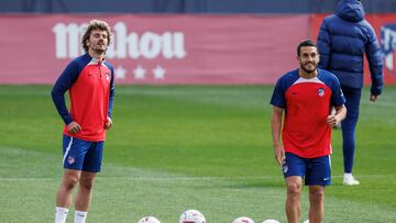 Griezmann y Koke, en un entrenamiento del Atlético.