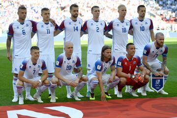 Formación inicial de la selección islandesa. 