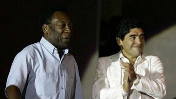 Pel&eacute; felicita a Maradona con un extra&ntilde;o mensaje