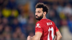 Mohamed Salah of Liverpool looks on during the UEFA Champions League Semi Final Leg Two match between Villarreal and Liverpool at Estadio de la Ceramica