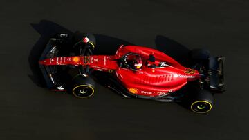 ABU DHABI, UNITED ARAB EMIRATES - NOVEMBER 22: Carlos Sainz of Spain driving (55) the Ferrari F1-75 on track during Formula 1 testing at Yas Marina Circuit on November 22, 2022 in Abu Dhabi, United Arab Emirates. (Photo by Bryn Lennon/Getty Images)