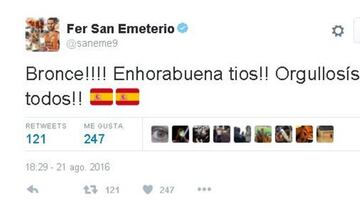 Tuit de felicitación a la Selección.