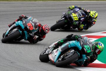 Fabio Morbidelli, Fabio Quartararo y Valentino Rossi.