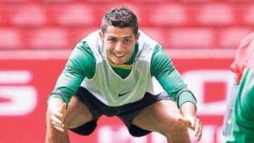 <b>PREPARADO. </b>Cristiano Ronaldo, durante el último entrenamiento.