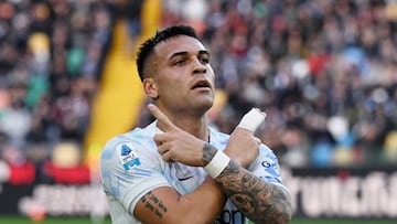 Lautaro Martinez celebra un gol.