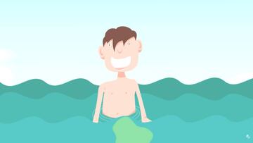 Orinar en el agua del mar - dibujo