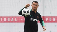 Cristiano Ronaldo, entrenando con Portugal.