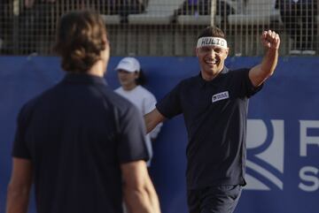 Joaquín y Ferrero celebran un punto. 