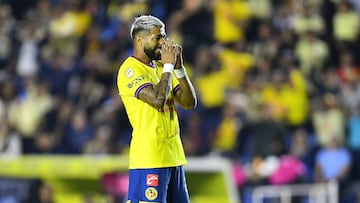 Rodrigo Aguirre of America during the Quarter final first leg round match between America and Toluca as part of the Liga BBVA MX, Torneo Apertura 2024 at Ciudad de los Deportes Stadium on November 27, 2024 in Mexico City, Mexico.