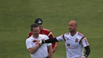 Reina, durante el entrenamiento.