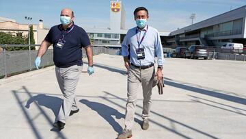 Óscar Grau, con Josep Maria Bartomeu.