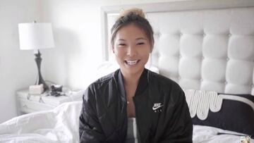 Chloe Kim en el vídeo de YouTube en el que anuncia que se tomará un año de dedicación a los estudios, dejando de lado el snowboard de competición.