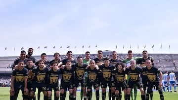 Pumas team group during the game Pumas UNAM vs Puebla, corresponding to Round 10 of the Torneo Clausura 2023 of the Liga BBVA MX, at Olimpico Universitario Stadium, on March 05, 2023.
<br><br>
Equipo de Pumas durante el partido Pumas UNAM vs Puebla, Correspondiente a la Jornada 10 del Torneo Clausura 2023 de la Liga BBVA MX, en el Estadio Olimpico Universitario, el 05 de Marzo de 2023.