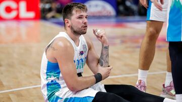 BERLIN, GERMANY - SEPTEMBER 10: Luka Doncic, of Slovenia   during the FIBA EuroBasket 2022 round of 16 match between Slovenia and Belgium at EuroBasket Arena Berlin on September 10, 2022 in Berlin, Germany. (Photo by Pedja Milosavljevic/DeFodi Images via Getty Images)