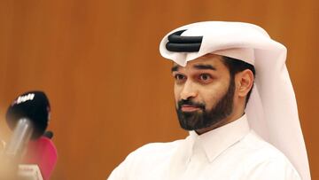 Hassan al-Thawadi, Secretary General of the Qatar 2022 Supreme Committee, speaks during a press conference in Doha on November 16, 2016.