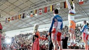 <b>EL PODIO. </b>El holandés De Mulder, ganador del kilómetro.