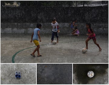 Da igual si llueve o truena, cualquier momento es bueno para jugar en Filipinas.