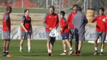 Immobile, junto al grupo en un entrenamiento. 