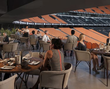 El Nou Mestalla tendrá una variada oferta gastronómica todos los días de la semana con vistas al terreno de juego. 