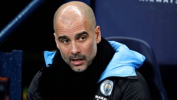 El entrenador español del Manchester City, Pep Guardiola, durante un partido.