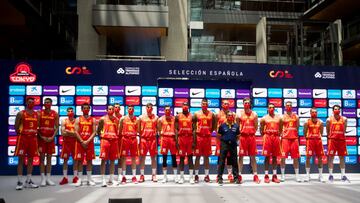 Los jugadores de la Selección durante la presentación en Endesa.