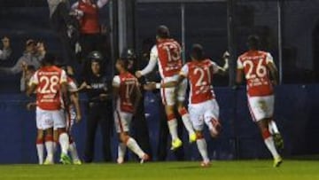 Celebra Santa Fe. El partido de vuelta será el 16 de septiembre en El Campín.