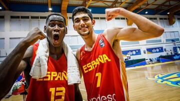 Usman Garuba y Santi Aldama, con las categorías inferiores de la NBA.