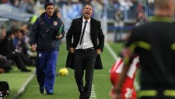 PRIMER PARTIDO. El 7 de enero de 2012 Simeone dirigió su primer partido con el Atlético, fue ante el Málaga en La Rosaleda.