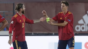 06/09/20 LIGA DE NACIONES CORONAVIRUS COVID19
 PARTIDO DEL GRUPO A DE LA LIGA A 
 ESTADIO ALFREDO DISTEFANO DI STEFANO
 SELECCION ESPA&Ntilde;OLA ESPA&Ntilde;A - UCRANIA 
 CAMBIO SUSTITUCION SERGIO RAMOS 
 BRAZALETE CAPITAN  PAU TORRES