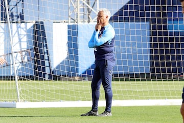 Sergio Pellicer, entrenador del M¨¢laga CF, durante un entrenamiento en el Anexo