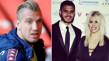Imágenes de Maxi López y de Mauro Icardi con Wanda Nara