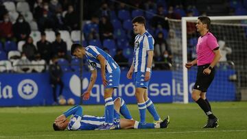 Partido Deportivo de La Coru&ntilde;a -   Racing de Ferrol. lesion Alvaro rey