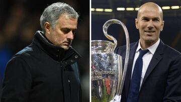 Jos&eacute; Mourinho y Zinedine Zidane.