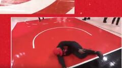 Un fan de la NBA se rompe el cruzado en el descanso de un partido de la NBA: la imagen es muy dura