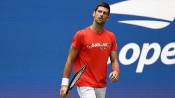 Novak Djokovic, durante una sesión de entrenamiento en el US Open.