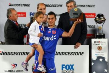 Eduardo Vargas se consagró como goleador de la Sudamericana 2011 con 11 tantos. Hasta ahora, esa ha sido la cifra más alta en una edición. 