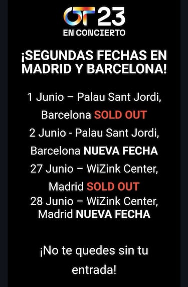 Conciertos OT 2023: fechas, precio y cómo comprar las entradas para la gira