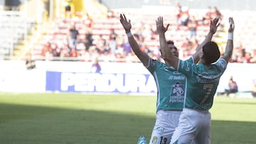   Victor Davila celebrates his goal 0-1 of Leon during the game Atlas vs Leon, corresponding to Round 11 of the Torneo Clausura 2023 of the Liga BBVA MX, at Jalisco Stadium, on March 11, 2023.

<br><br>

Victor Davila celebra su gol 0-1 de Leon durante el partido Atlas vs Leon, Correspondiente a la Jornada 11 del Torneo Clausura 2023 de la Liga BBVA MX, en el Estadio Jalisco, el 11 de Marzo de 2023.