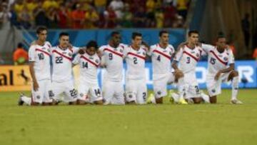 Costa Rica, durante la tanda de penaltis contra Grecia.