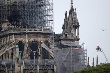  Vista de parte de la estructura la catedral de Notre Dame 