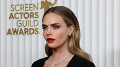 LOS ANGELES, CALIFORNIA - FEBRUARY 26: Cara Delevingne attends the 29th Annual Screen Actors Guild Awards at Fairmont Century Plaza on February 26, 2023 in Los Angeles, California. (Photo by Frazer Harrison/Getty Images)
