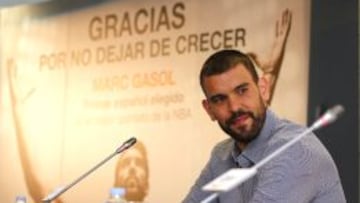 Marc Gasol, en la rueda de prensa de Caser.