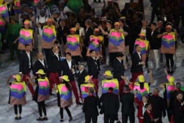 El Team Chile en el Maracaná para la ceremonia.