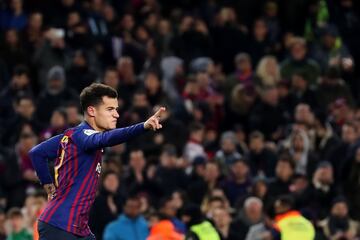 3-0. Coutinho celebró el tercer gol.