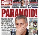 'Daily Mirror' llama "paranoico" a Mourinho en su portada