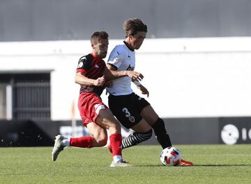 Jesús Vázquez en un partido con el filial esta temporada.